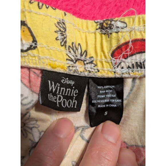 Disney Winnie the Pooh Pajama Pants 5X Yellow Cotton Allover Print Pockets Sleep - Picture 5 of 6